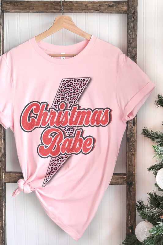 LEOPARD LIGHTNING CHRISTMAS BABE Graphic Tee
