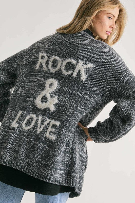 Rock and love Knit Long Sleeve Cardigan