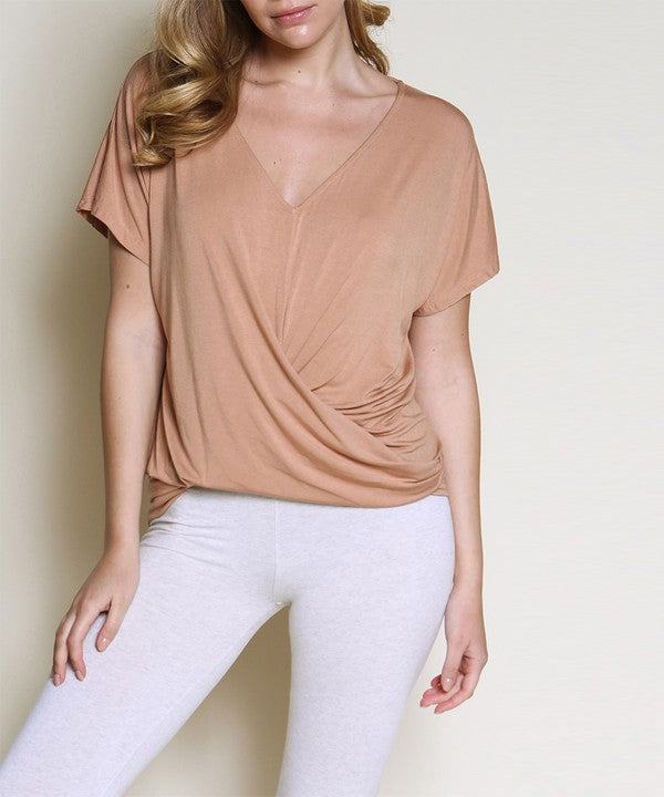 BAMBOO TWIST FRONT DOLMAN TOP