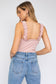 Ruffle Strap Sweetheart Neckline Ribbed Bodysuit