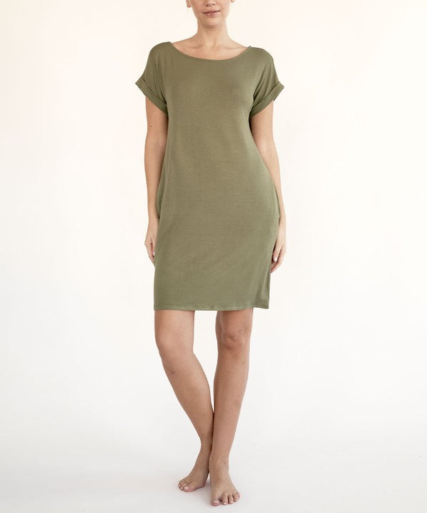BAMBOO CROP DRESS WITH POCKETS