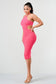 HALTER HOLLOW OUT BODYCON BANDAGE DRESS