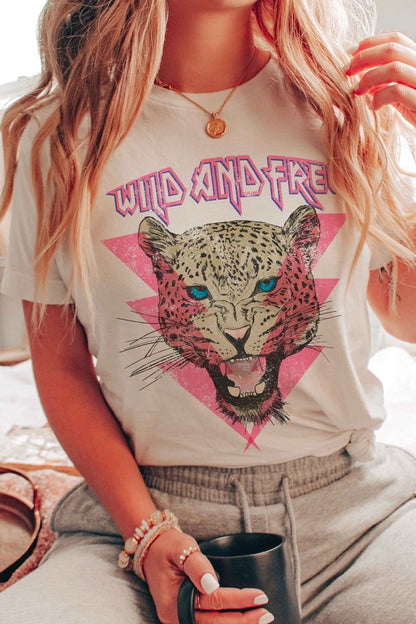 WILD AND FREE LEOPARD GRAPHIC TEE