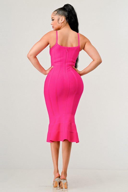 Athina Pink Mermaid Shape bandge dress