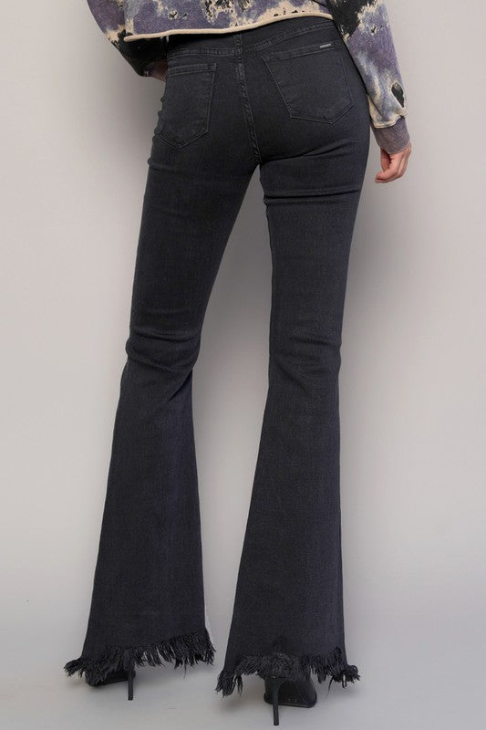 BUTTON DOWN PREMIUM WIDE FLARE JEANS