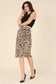 Satin leopard tie skirt