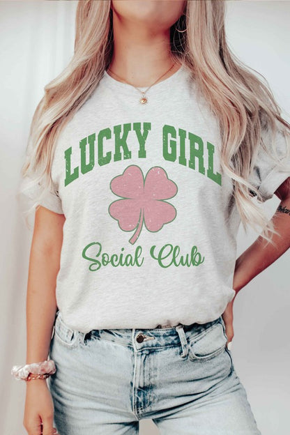 LUCKY GIRL SOCIAL CLUB Graphic T-Shirt