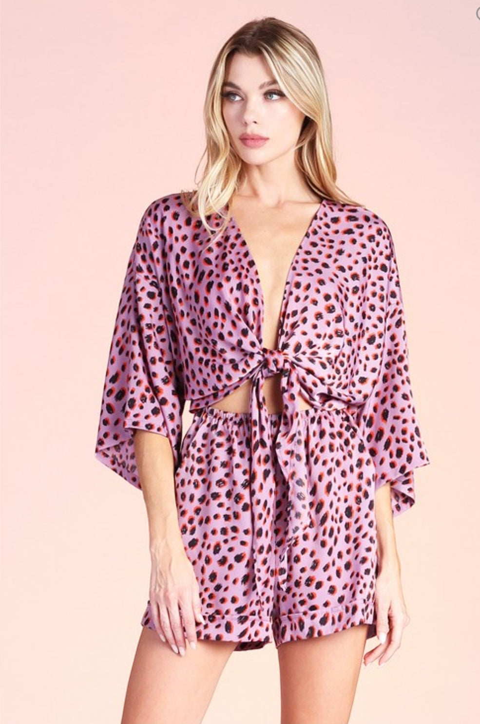 Purple leopard romper